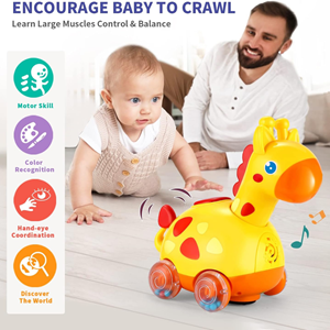 اسباب بازی زرافه چرخ دار موزیکال Yerloa Musical Giraffe Crawling_اسباب بازی